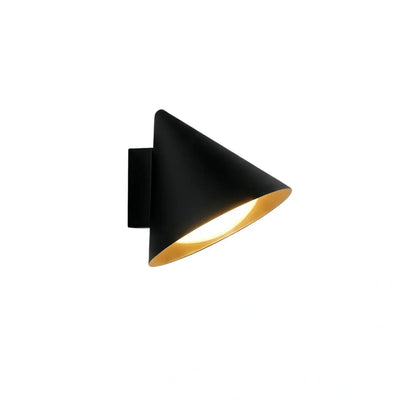 Irondale Minimalist Conical Outdoor Wall Lamp – Black Metal Light for Exterior Wall