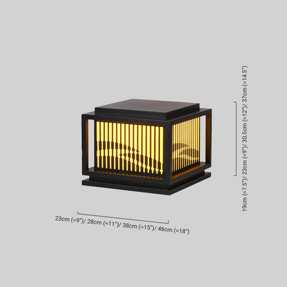 Arcato Vintage Metal Outdoor Pillar Light - Black Square for Garden
