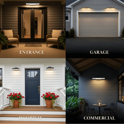 Arcato Minimalist Rectangle Black Wall Lamp-Waterproof for Outdoor