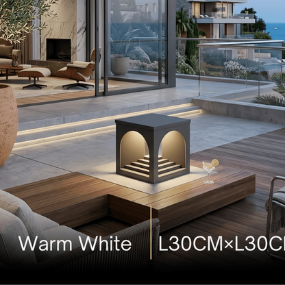 Arcato Minimalist Pier-Mount Pillar Light - Black Metal for Outdoor