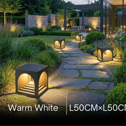 Arcato Minimalist Pier-Mount Pillar Light - Black Metal for Outdoor