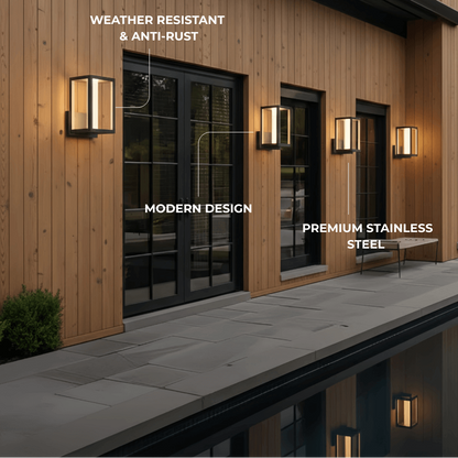 Lrondale Modern Outdoor Solar Wall Sconce-Waterproof for Yard/Balcony