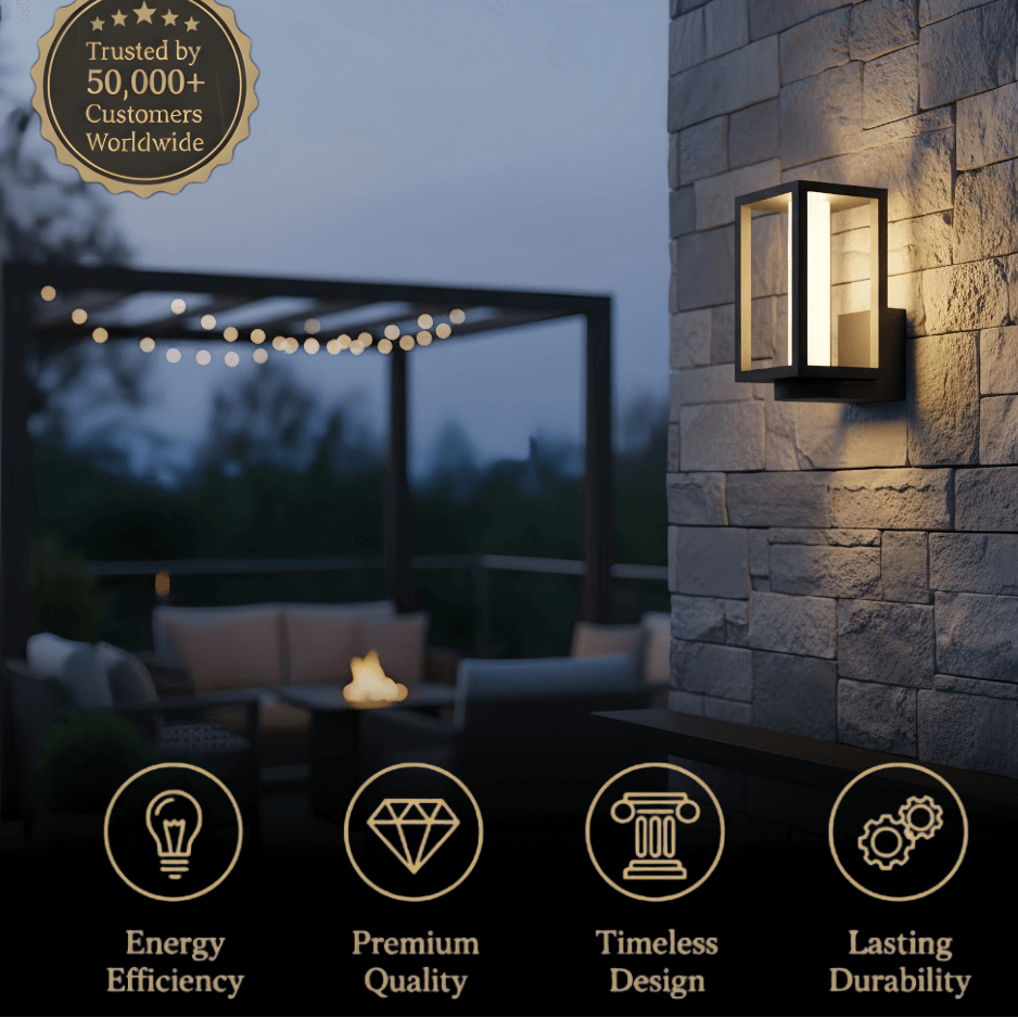 Lrondale Modern Outdoor Solar Wall Sconce-Waterproof for Yard/Balcony