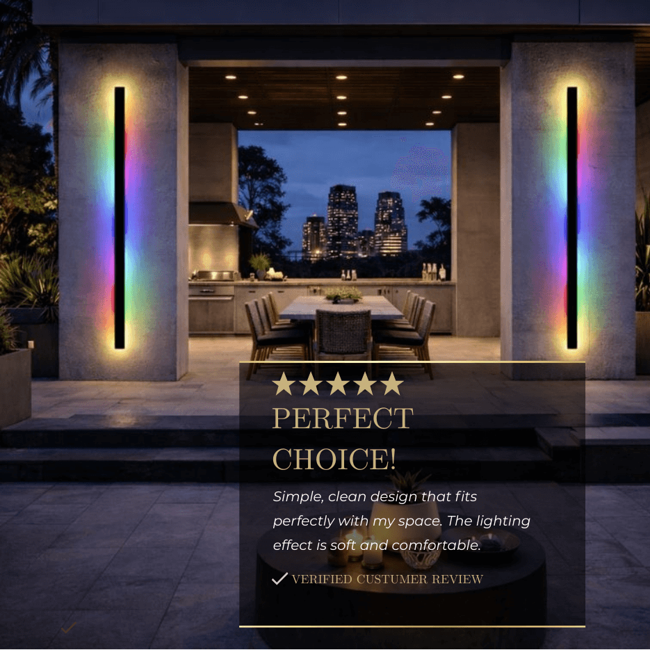 Arcato Modern Outdoor LED Wall Light (RGB) — Available in 8 Sizes