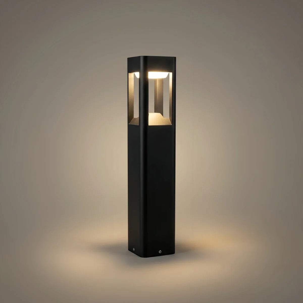 Irondale Industrial Outdoor Pathway Light - Black Metal & Acrylic Rectangle Design for Patio