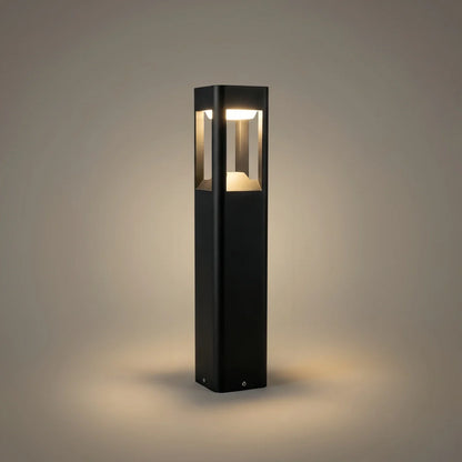 Irondale Industrial Outdoor Pathway Light - Black Metal & Acrylic Rectangle Design for Patio