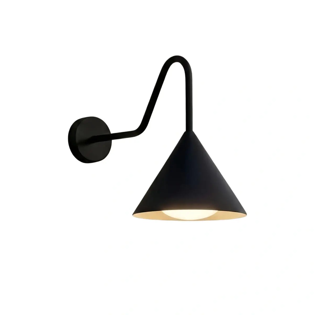 Irondale Minimalist Conical Outdoor Wall Lamp – Black Metal Light for Exterior Wall