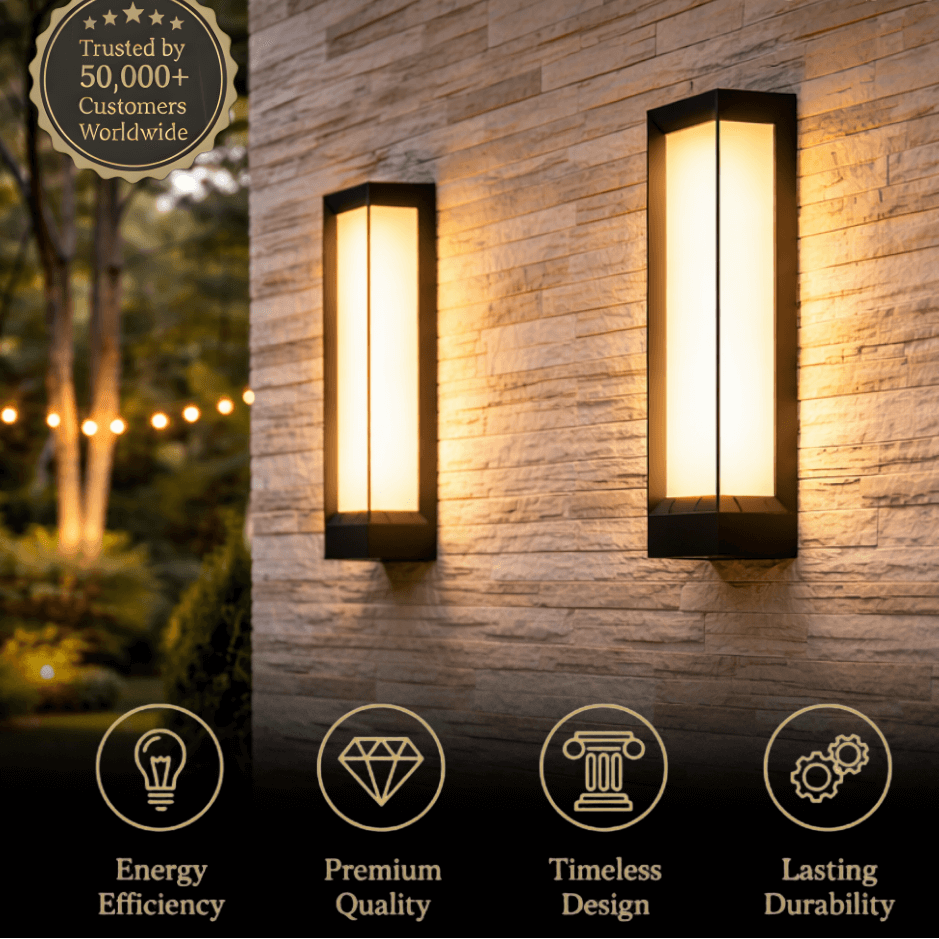 Arcato Premium Stainless Steel Outdoor Wall Sconce - Modern Solar & Wired Options