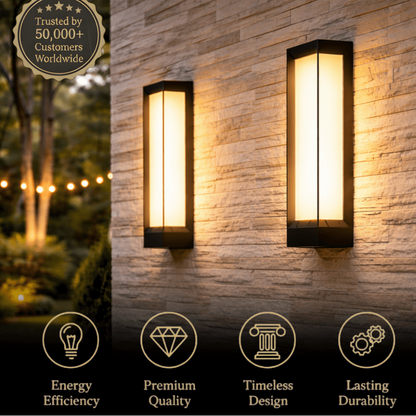 Arcato Premium Stainless Steel Outdoor Wall Sconce - Modern Solar & Wired Options