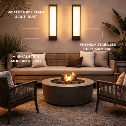 Arcato Premium Stainless Steel Outdoor Wall Sconce - Modern Solar & Wired Options