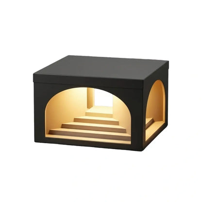Nuvlight Minimalist Pier-Mount Pillar Light - Black Metal for Outdoor