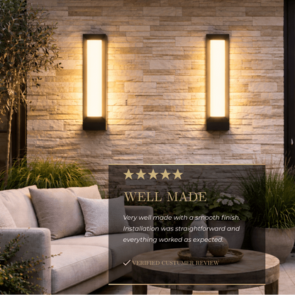 Arcato Premium Stainless Steel Outdoor Wall Sconce - Modern Solar & Wired Options