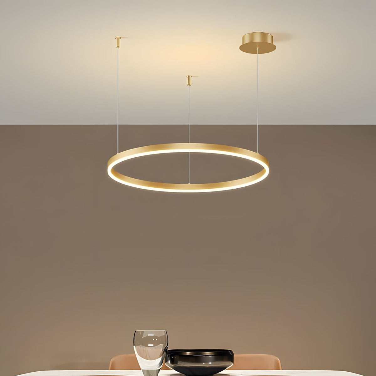 Modern LED Ring Chandelier – Adjustable Luxury Circular Pendant Light