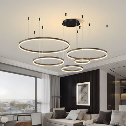 Nuvlight- Black / 1 Ring - 15.7" / 40cm - 20W / Cool White - No Remote