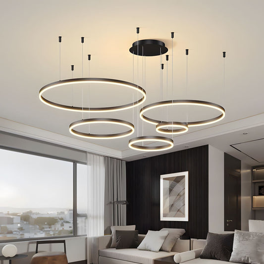 Nuvlight- Black / 1 Ring - 15.7" / 40cm - 20W / Cool White - No Remote