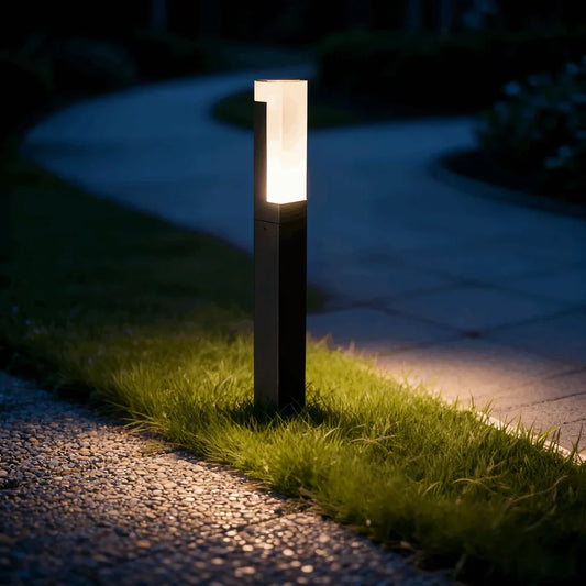 Nuvlight Modern Black LED Path Light – Outdoor Metal Sensor Lamp for Garden/Terrace