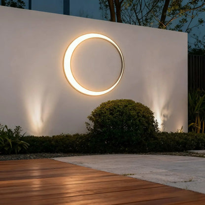 Lunara Art Deco LED Outdoor Wall Sconce with Remote Control for Exterior Spaces