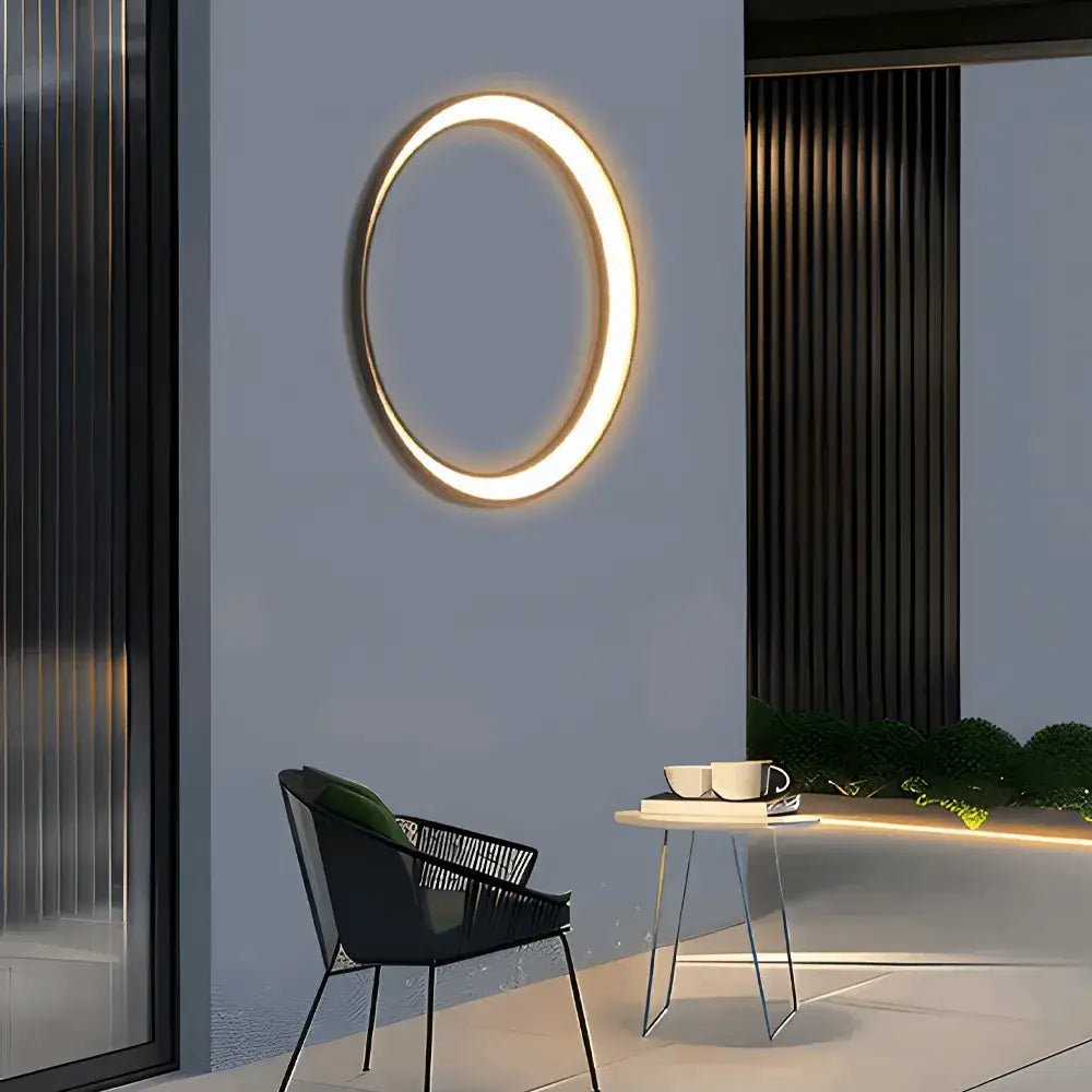 Lunara Art Deco LED Outdoor Wall Sconce with Remote Control for Exterior Spaces