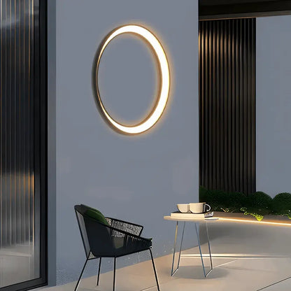 Lunara Art Deco LED Outdoor Wall Sconce with Remote Control for Exterior Spaces