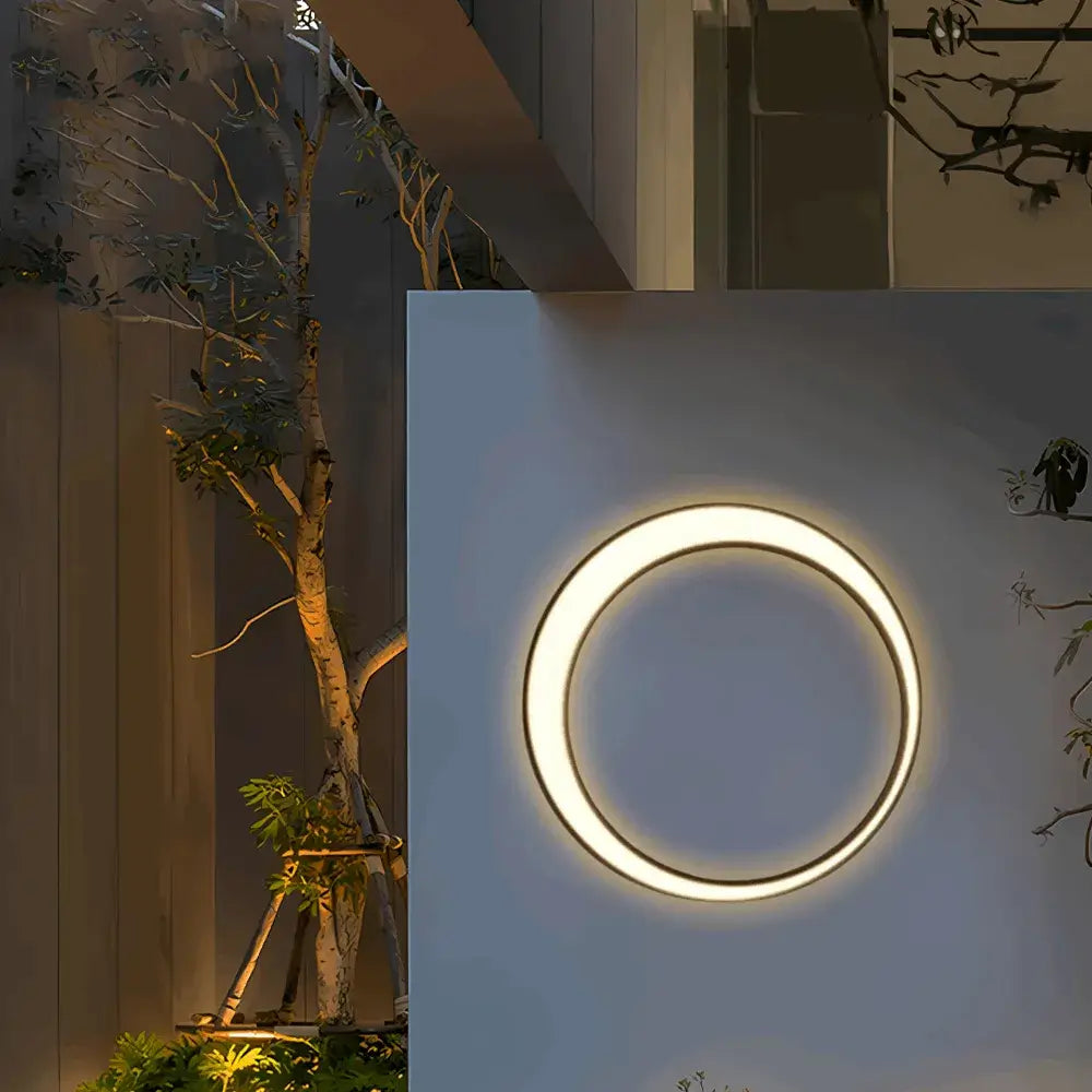 Lunara Art Deco LED Outdoor Wall Sconce with Remote Control for Exterior Spaces