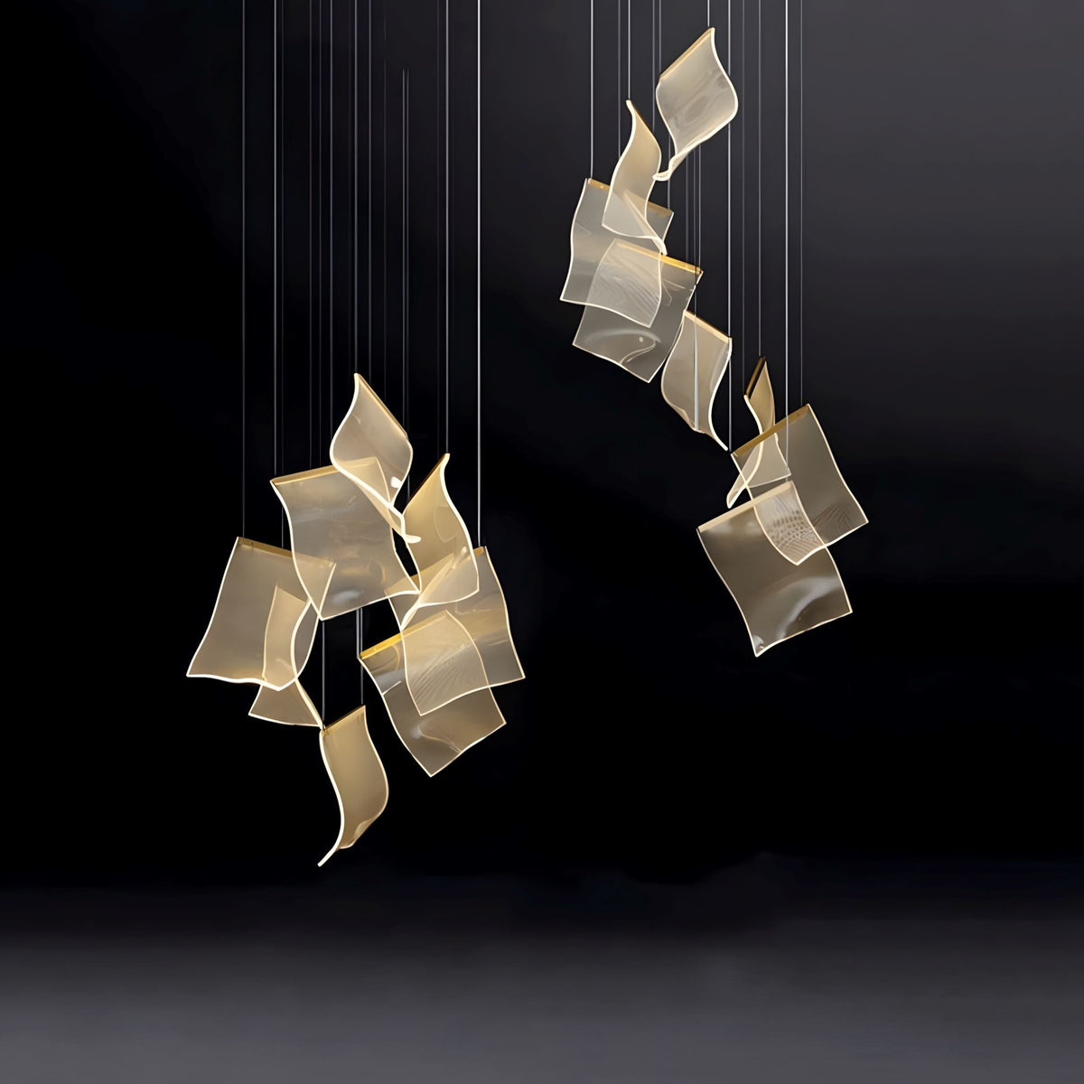 Zephyr LED Chandelier | Modern Acrylic Sculptural Pendant Light