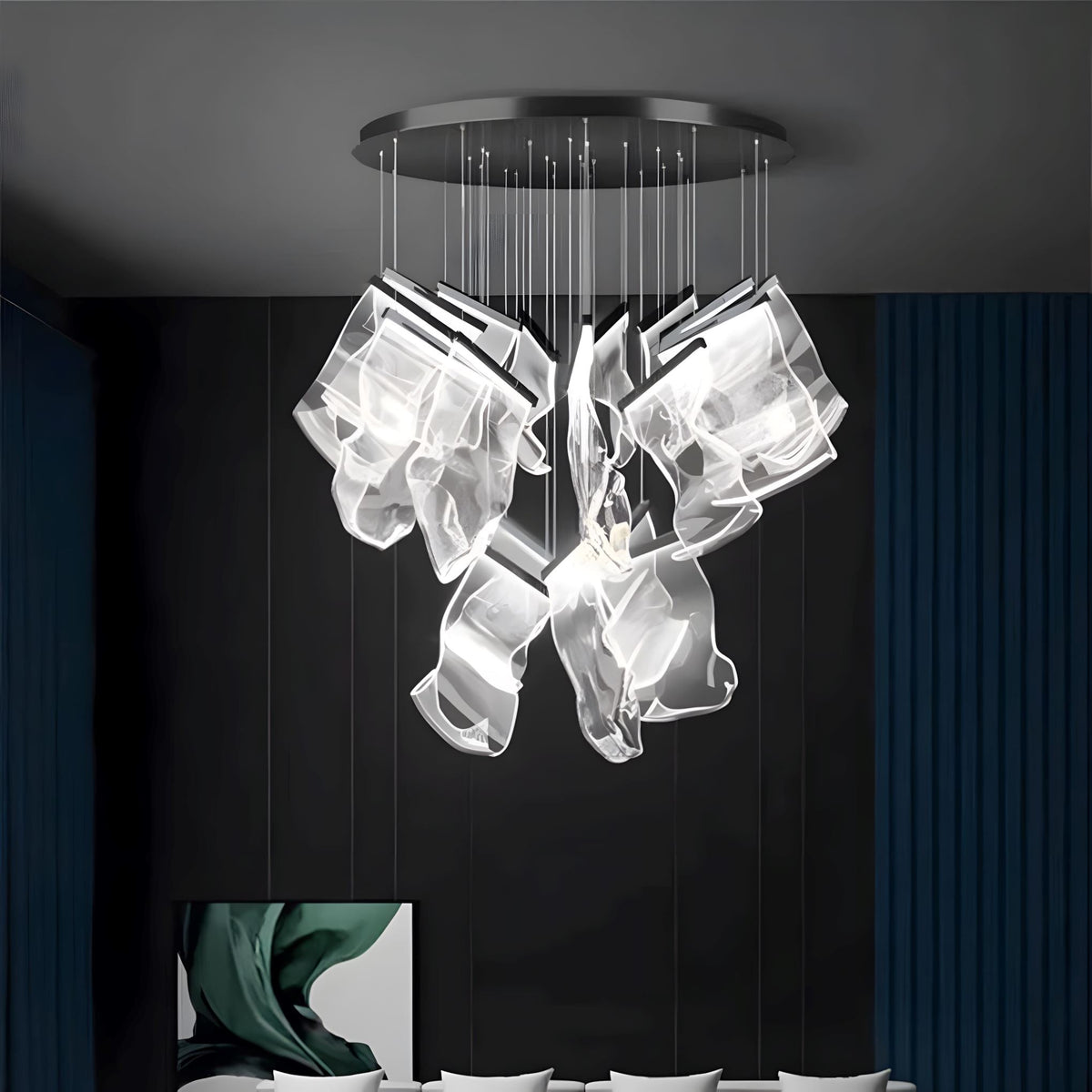 Zephyr LED Chandelier | Modern Acrylic Sculptural Pendant Light