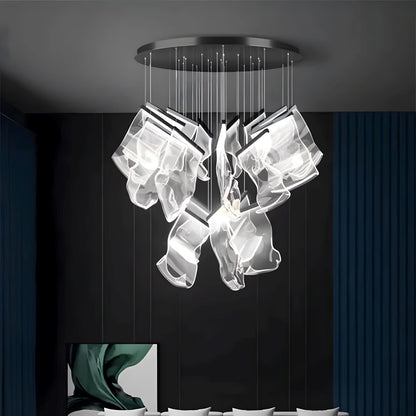 Zephyr LED Chandelier | Modern Acrylic Sculptural Pendant Light