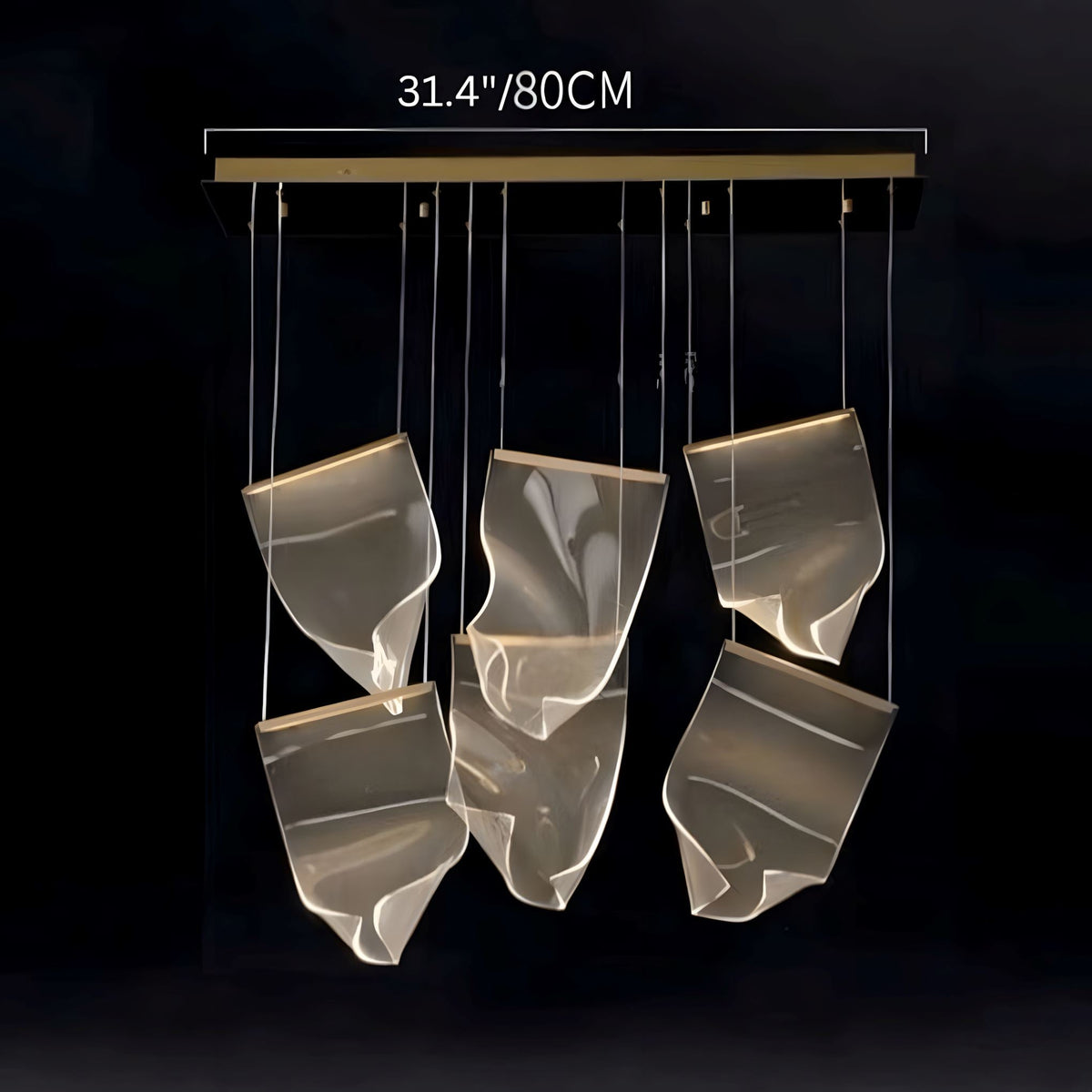 Zephyr LED Chandelier | Modern Acrylic Sculptural Pendant Light