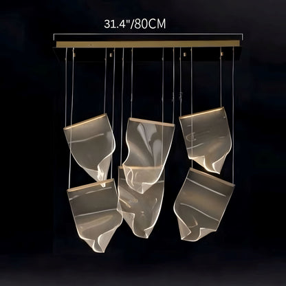 Zephyr LED Chandelier | Modern Acrylic Sculptural Pendant Light