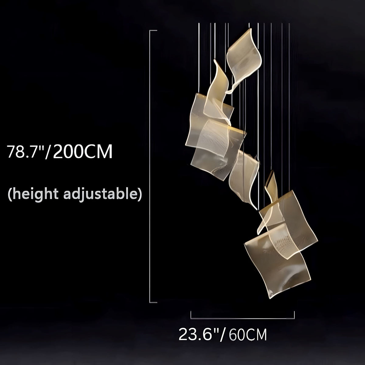 Zephyr LED Chandelier | Modern Acrylic Sculptural Pendant Light