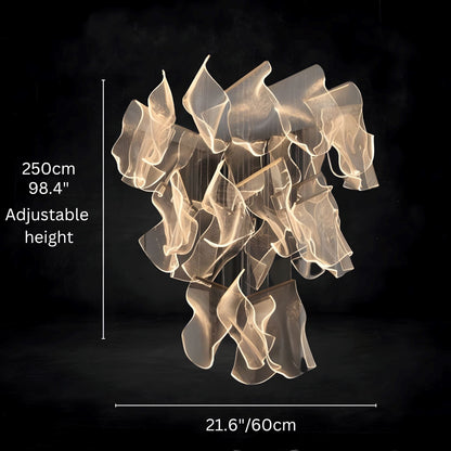 Zephyr LED Chandelier | Modern Acrylic Sculptural Pendant Light