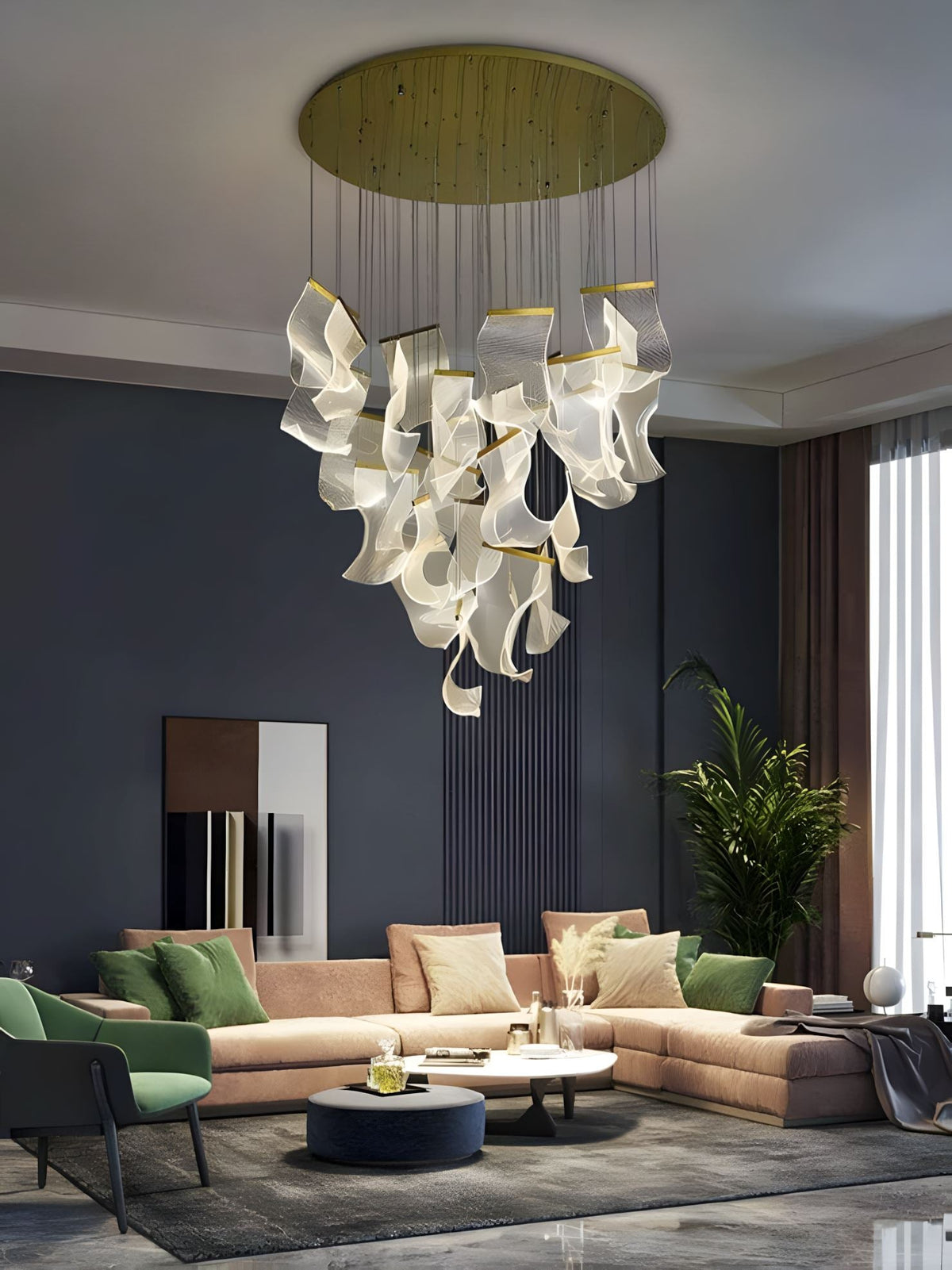 Zephyr LED Chandelier | Modern Acrylic Sculptural Pendant Light