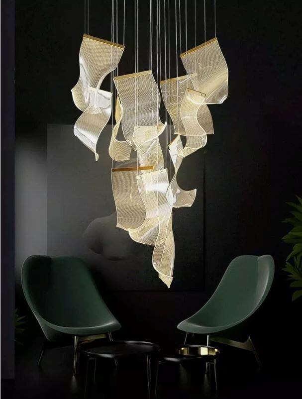 Zephyr LED Chandelier | Modern Acrylic Sculptural Pendant Light