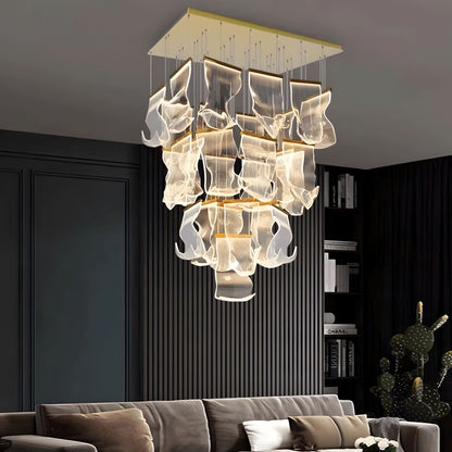 Zephyr LED Chandelier | Modern Acrylic Sculptural Pendant Light