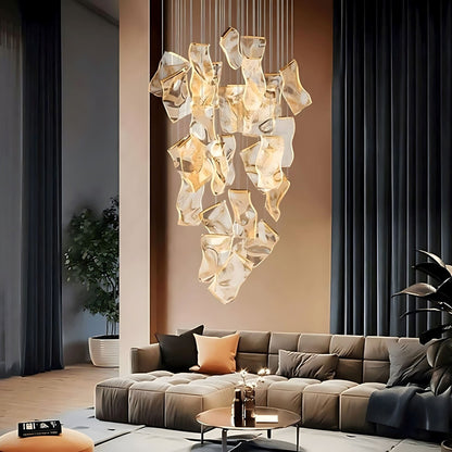 Zephyr LED Chandelier | Modern Acrylic Sculptural Pendant Light