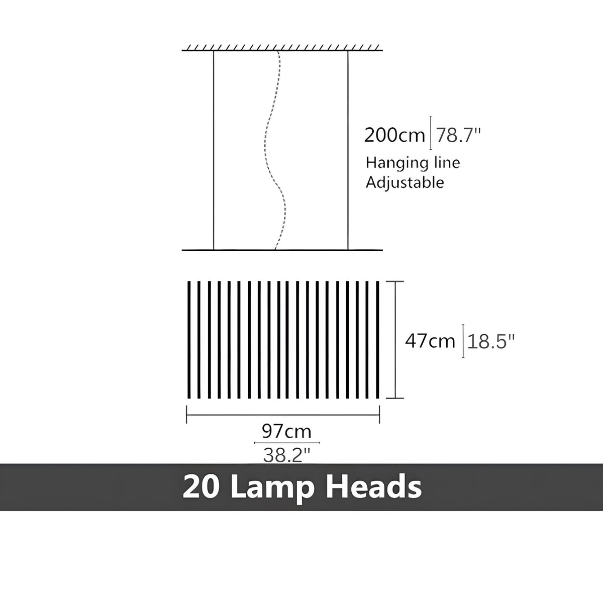 Sonata Linear LED Pendant Light | Modern Adjustable Chandelier