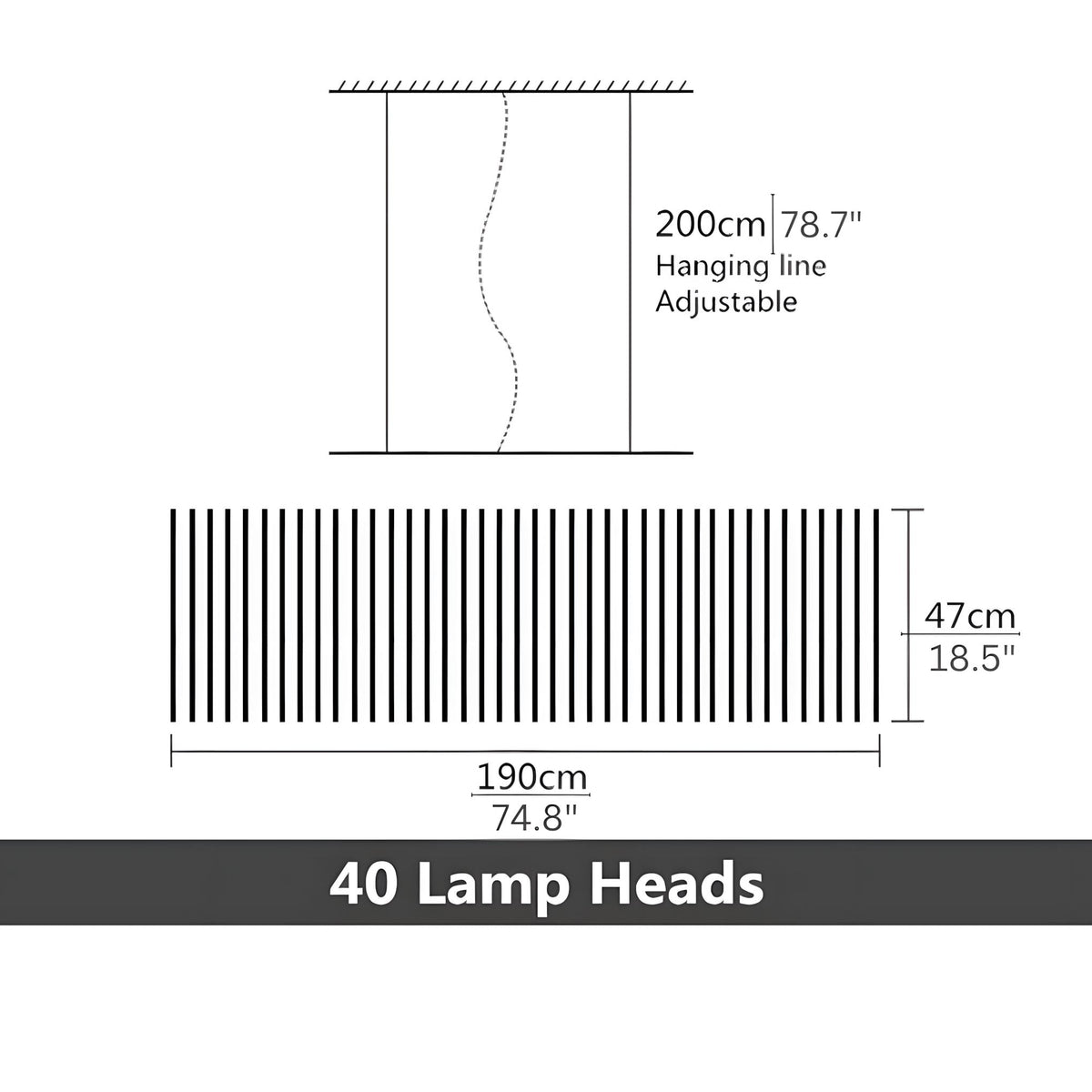 Sonata Linear LED Pendant Light | Modern Adjustable Chandelier