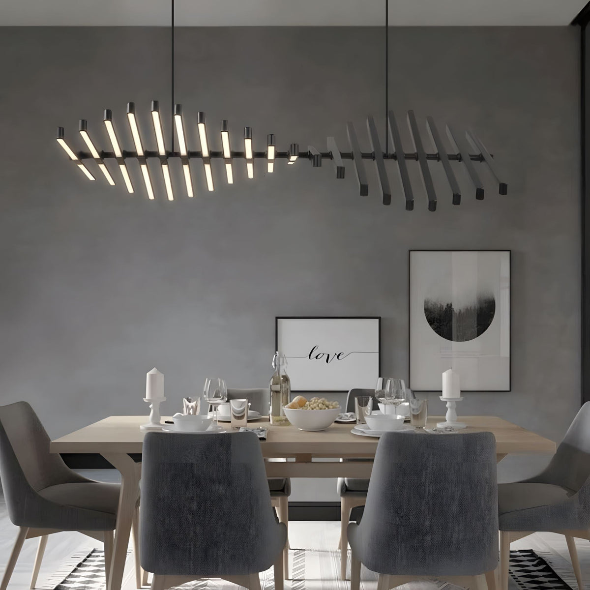 Sonata Linear LED Pendant Light | Modern Adjustable Chandelier