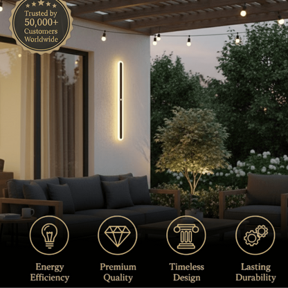 Arcato Modern Linear Outdoor Wall Lamp –  Sensor Light for Indoor/Outdoor