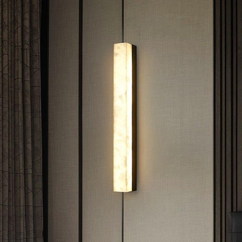 NOCTIVINE Natural Marble Wall Sconce – Modern LED Brass Accent Wall Light