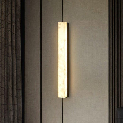 NOCTIVINE Natural Marble Wall Sconce – Modern LED Brass Accent Wall Light