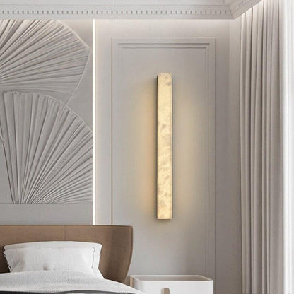 NOCTIVINE Natural Marble Wall Sconce – Modern LED Brass Accent Wall Light
