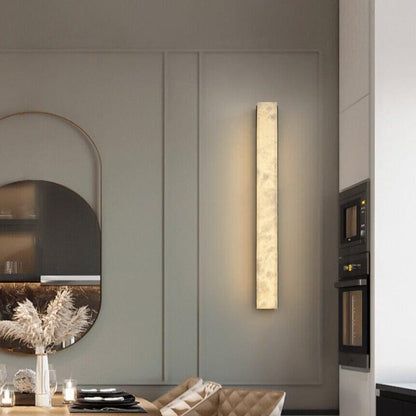 NOCTIVINE Natural Marble Wall Sconce – Modern LED Brass Accent Wall Light