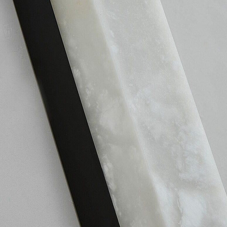 NOCTIVINE Natural Marble Wall Sconce – Modern LED Brass Accent Wall Light