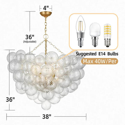 Hand-Blown Bubble Glass Pendant Light