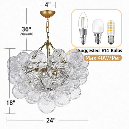 Hand-Blown Bubble Glass Pendant Light