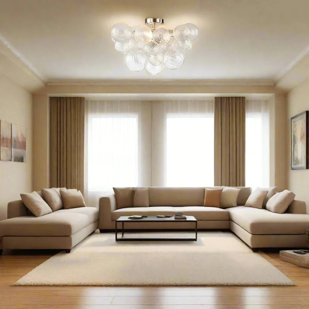 Hand-Blown Bubble Glass Pendant Light