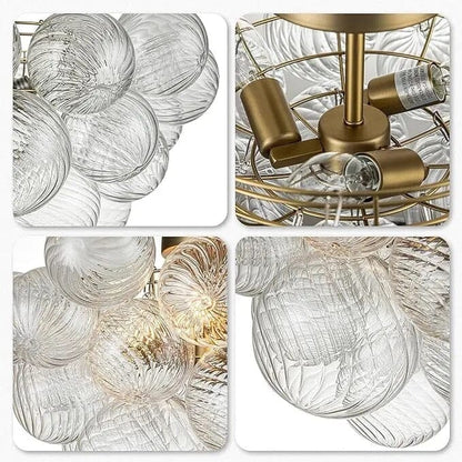 Hand-Blown Bubble Glass Pendant Light