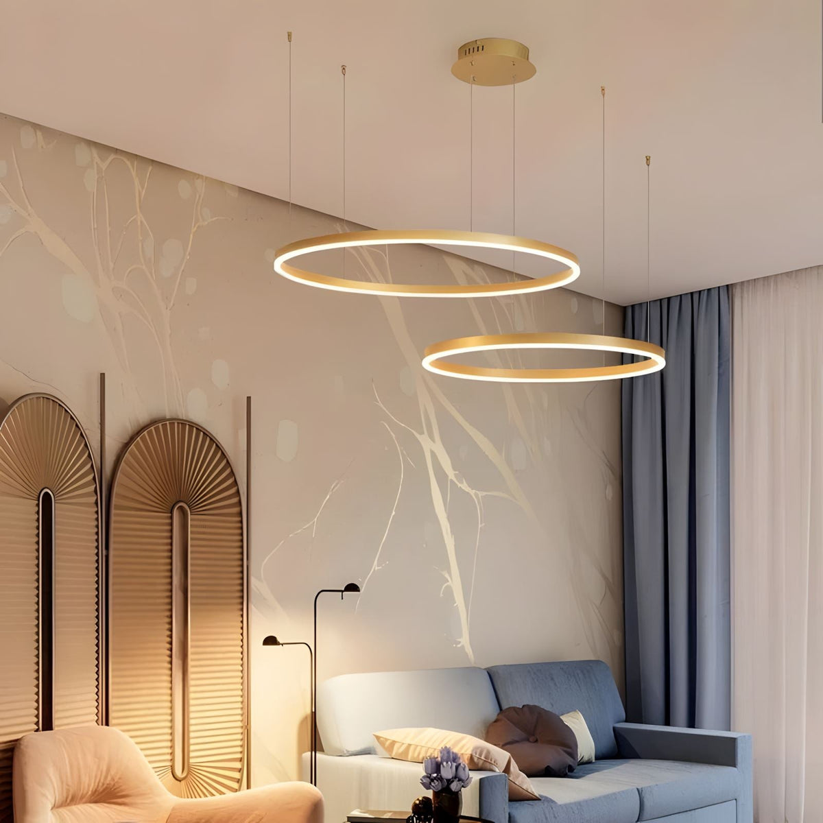 Modern LED Ring Chandelier – Adjustable Luxury Circular Pendant Light