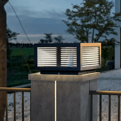 Irondale Modern Black Solar Pillar Light – Outdoor Lighting for Doorway/Path